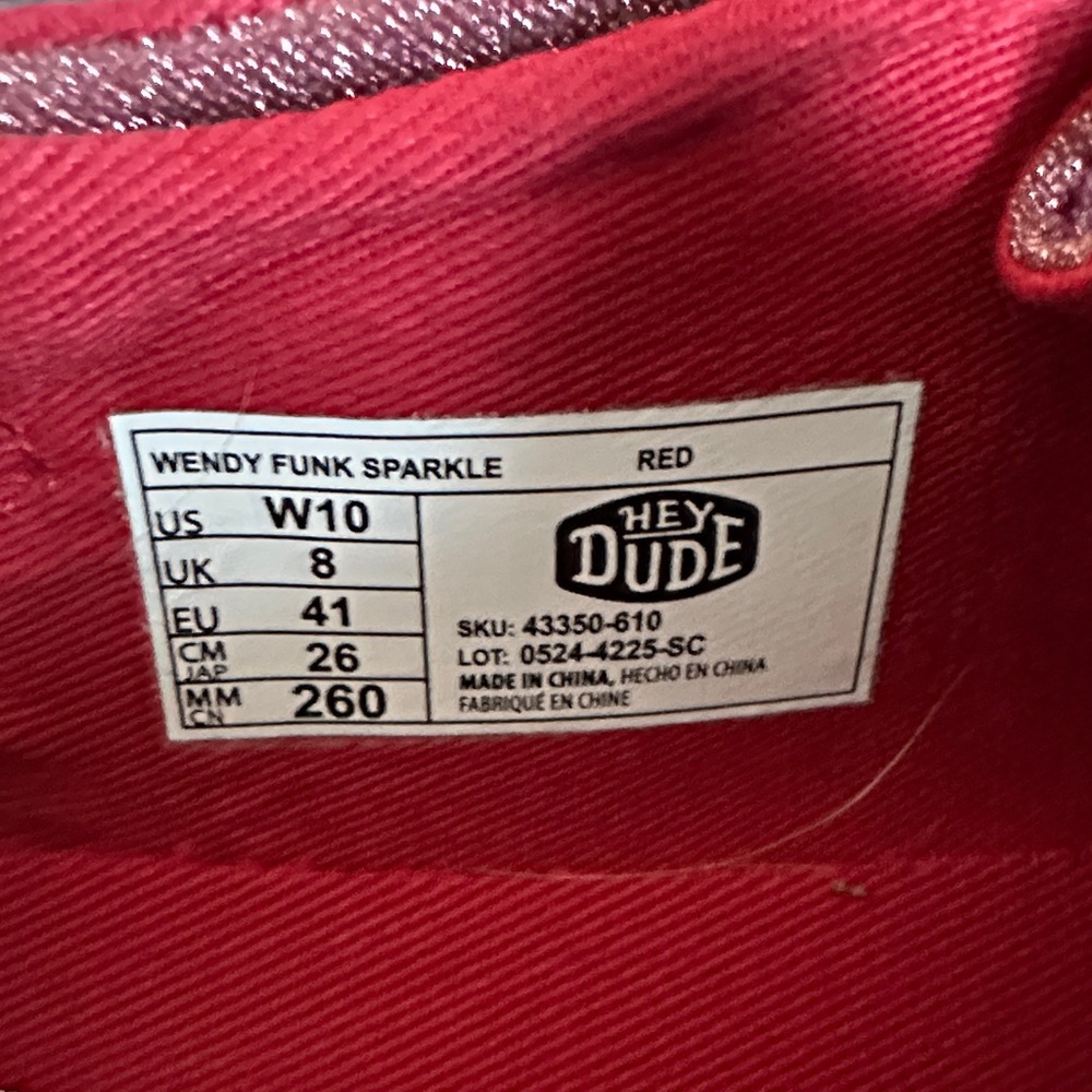 Hey Dude Sparkling Red Loafers - Picture 5 of 5